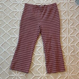 Maeve Burgundy and White Patterned Pants